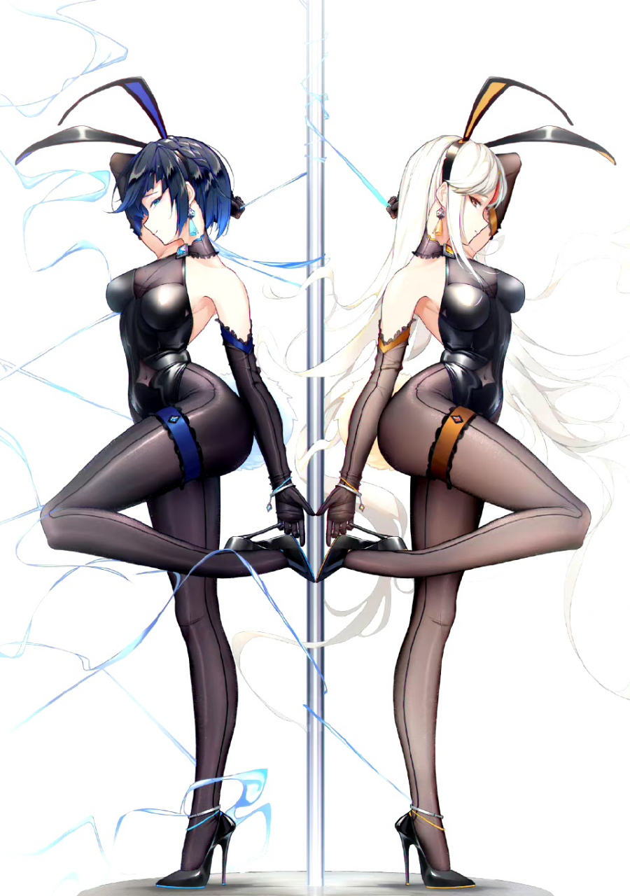 穿兔女郎跳钢管舞的夜兰和凝光#原神