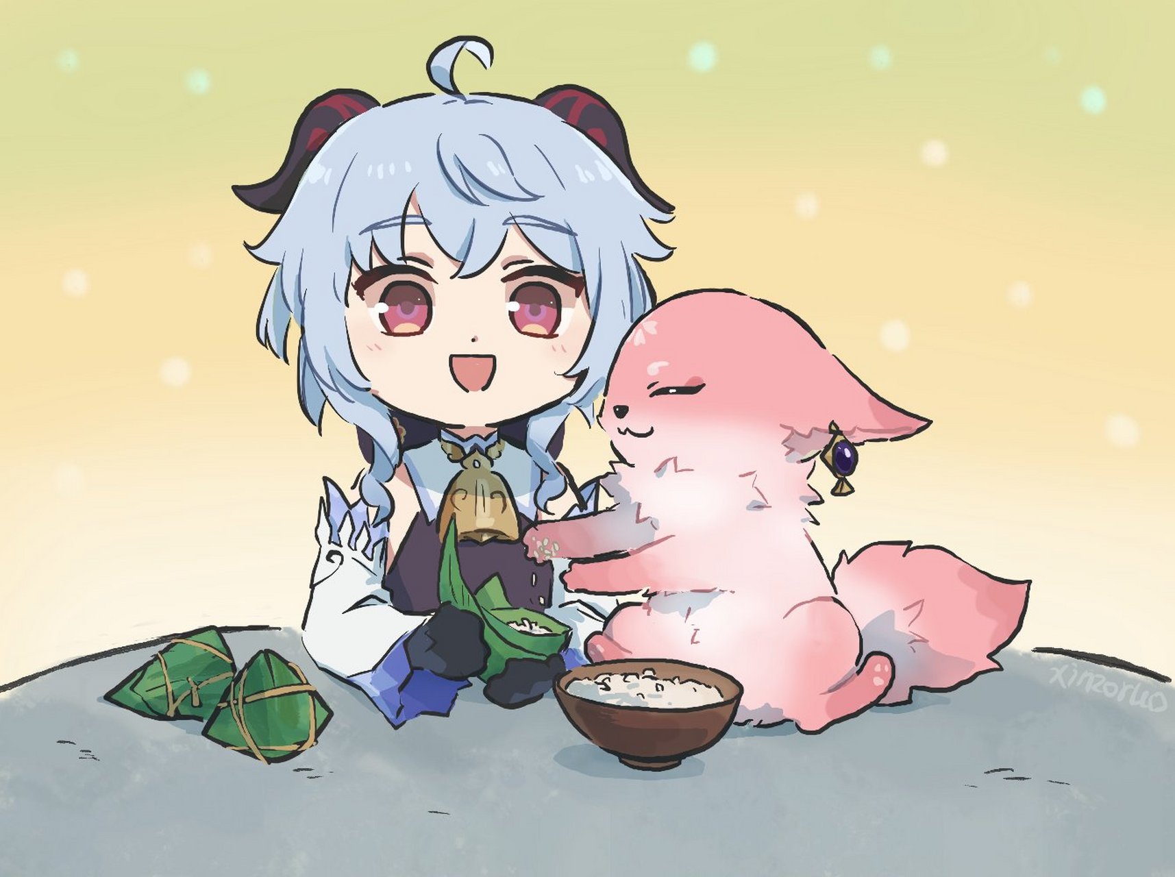 #原神# 今天端午节,一起包粽子吧![期待] twi:@xinzoruo