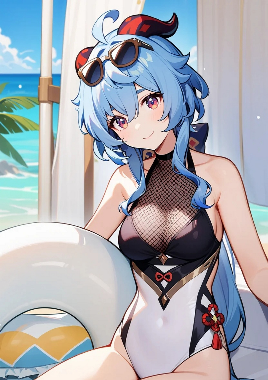 穿泳装的甘雨也太好看了吧#原神