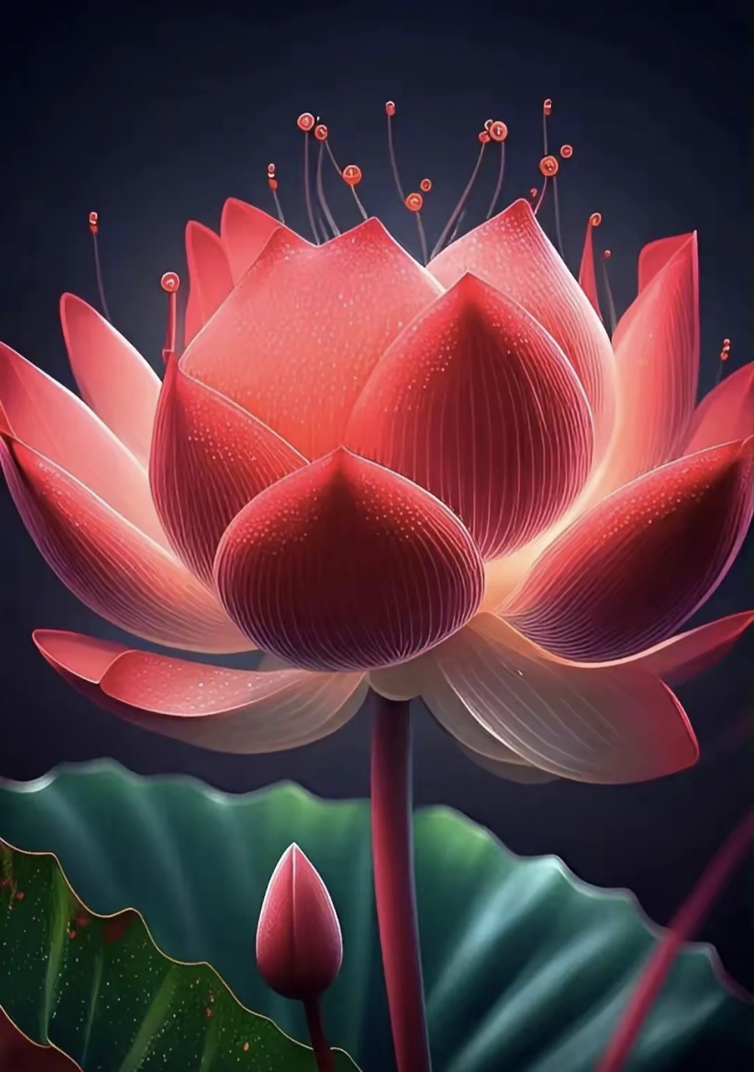 见红莲者有好运,红色的荷花像朝阳初升,在荷叶的映衬下,显得格外绚丽