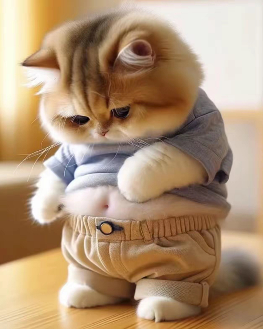 小胖猫的温馨世界 在午后的阳光下,小胖猫慵懒地躺