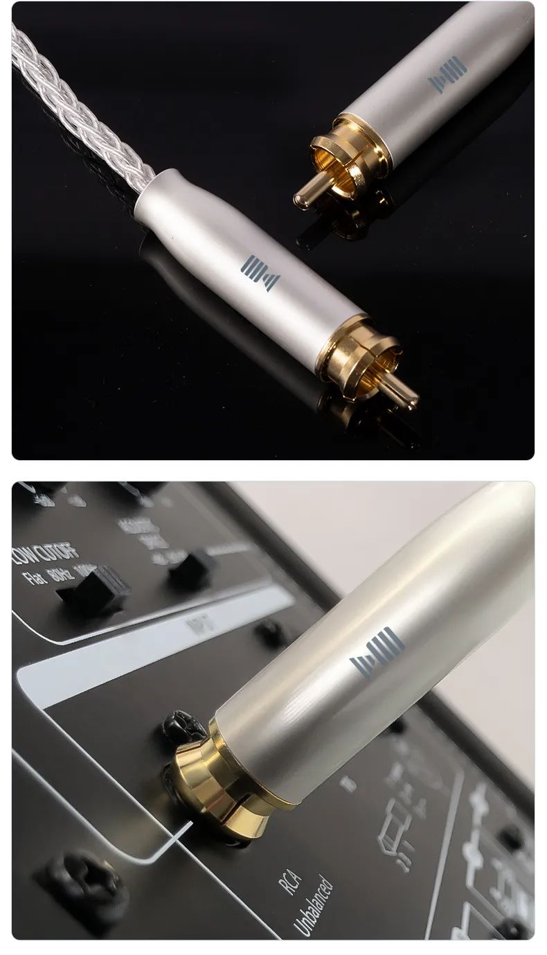 超越进口神话,开博尔(真)纯银rca公对公莲花音频线