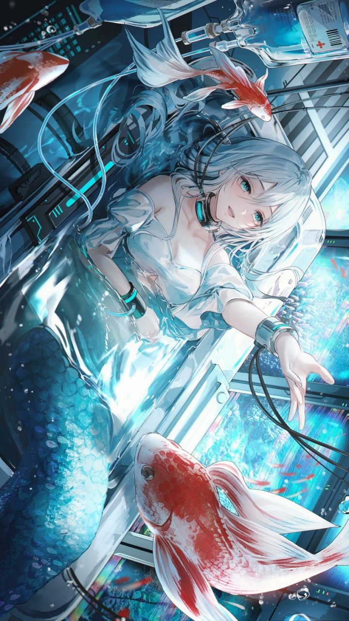 二次元# 人鱼少女,真好看啊[期待] twi:@a_maru123