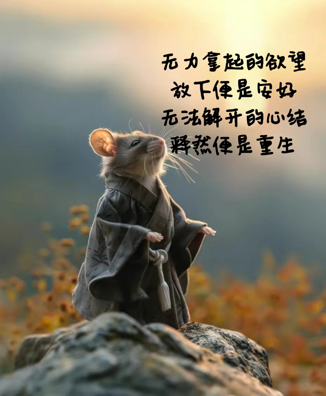 无力拿起的欲望,放下便是安好,无法解开的心结,释然便是重生.