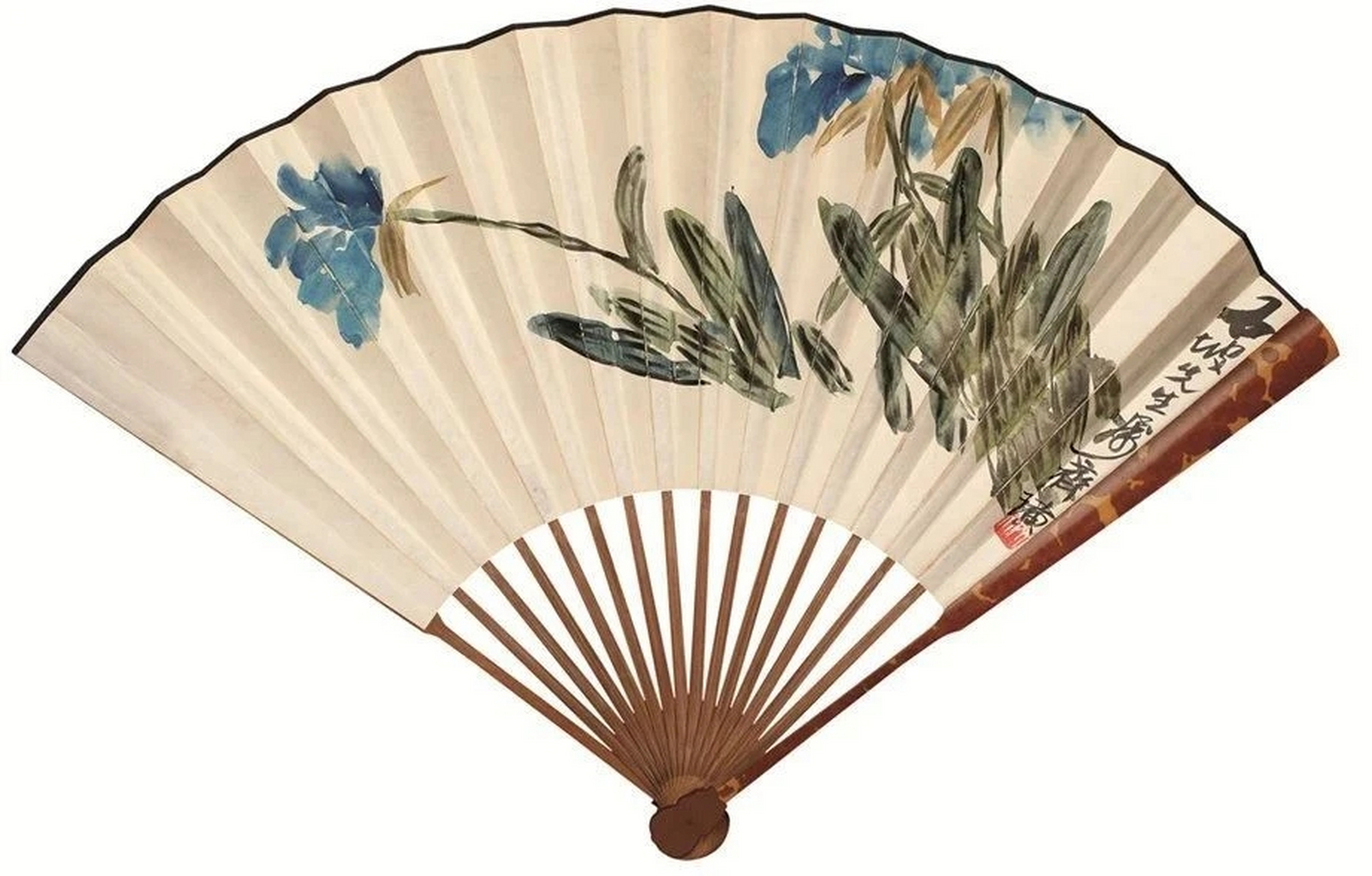 齐白石花鸟绝品扇面画,设色艳丽,雅俗共赏,给你的夏天带来清凉!