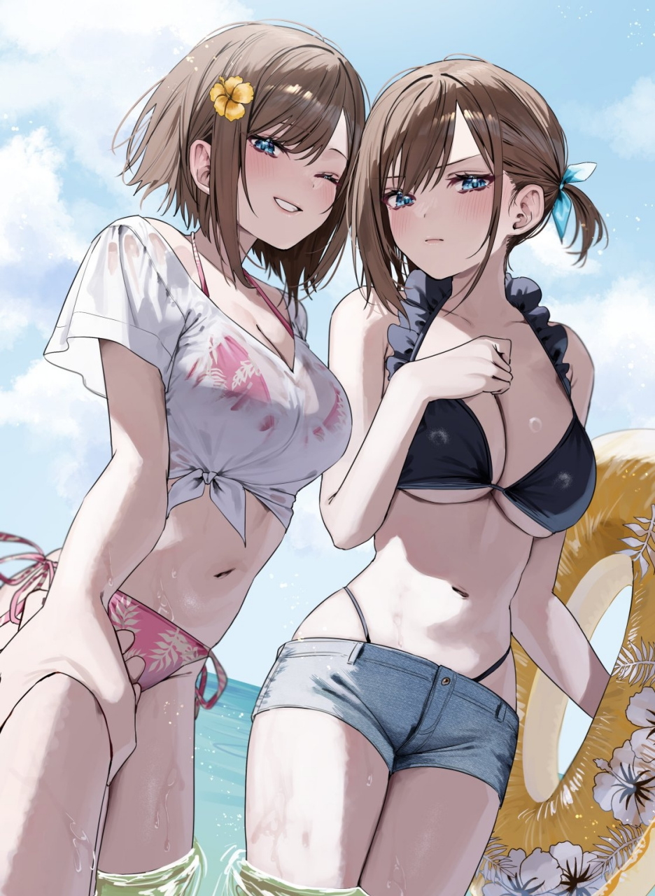 二次元# "你觉得谁的泳装更好看?" twi:千種みのり