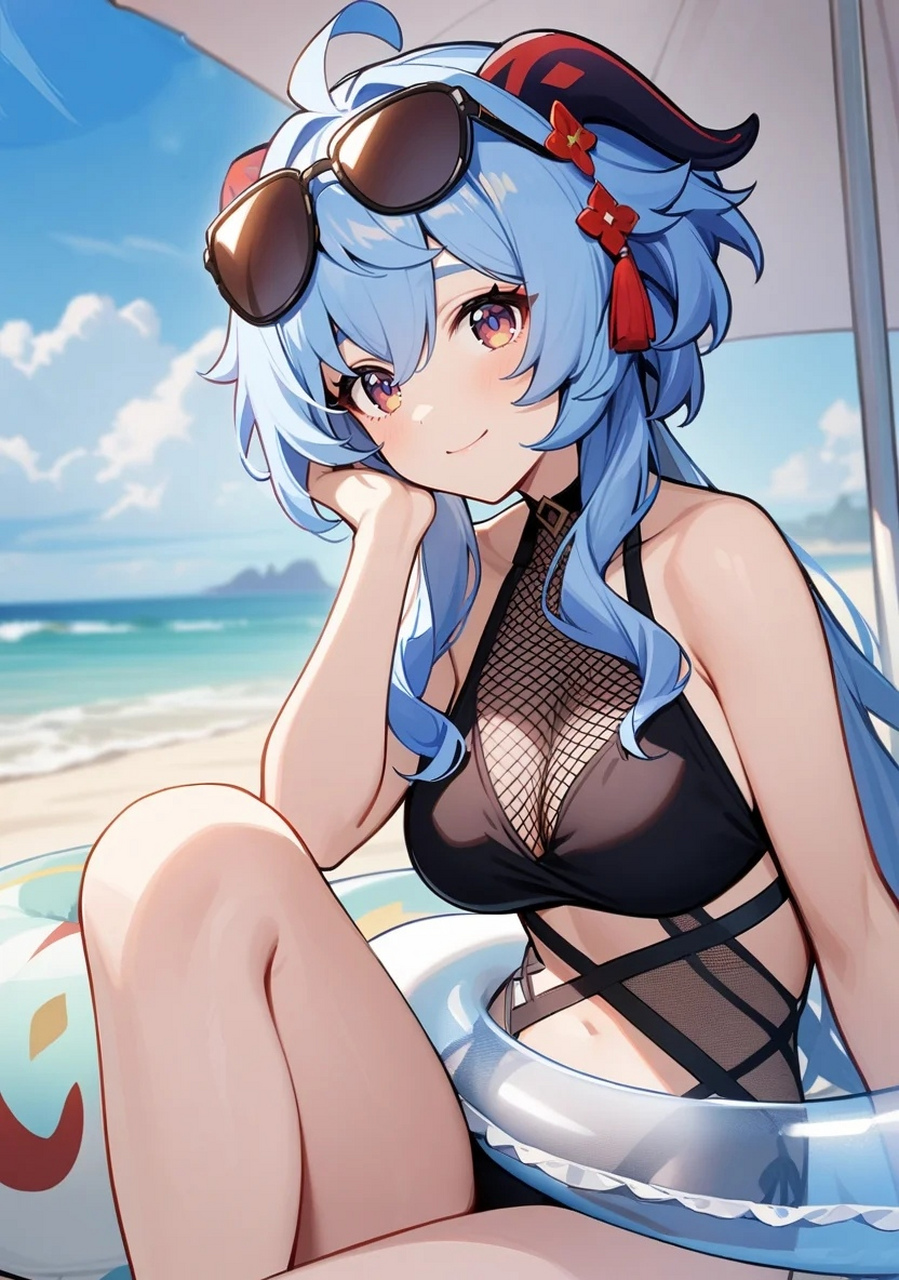 穿泳装的甘雨也太美了吧#原神