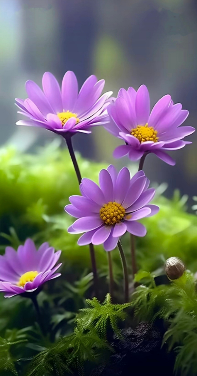 紫色小雏菊,寓意着纯洁与美丽.