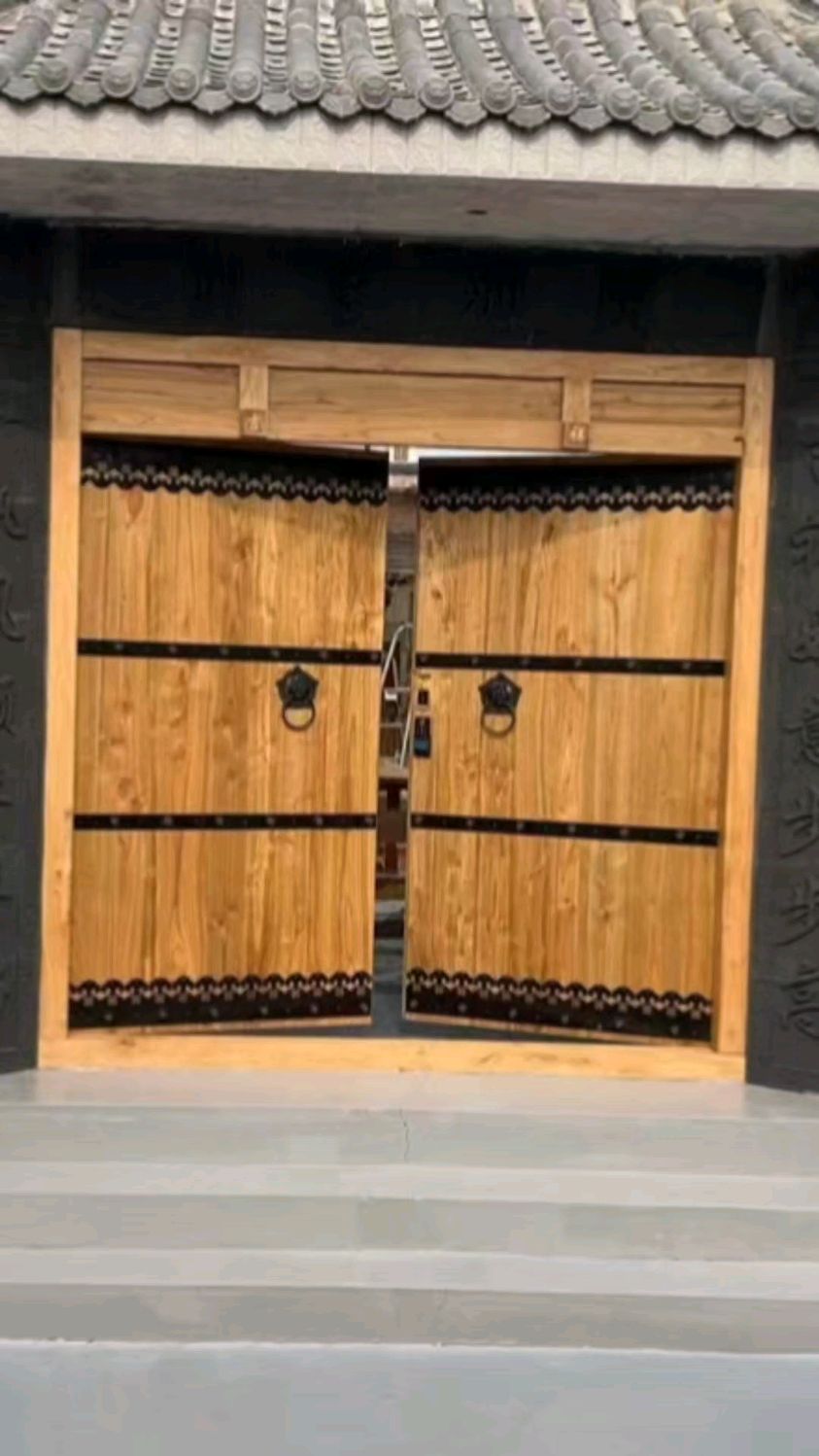 中式四合院仿古实木大门农村自建房别墅门入户门庭院大门围墙大门