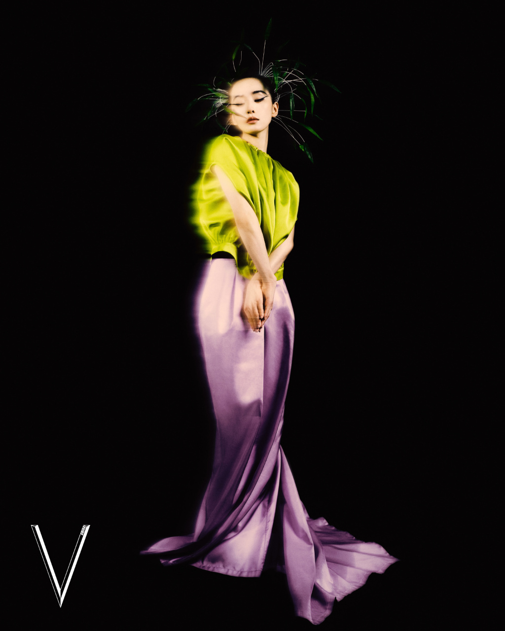 刘诗诗竹韵美人,月刊封面大片,如同春日的花园.