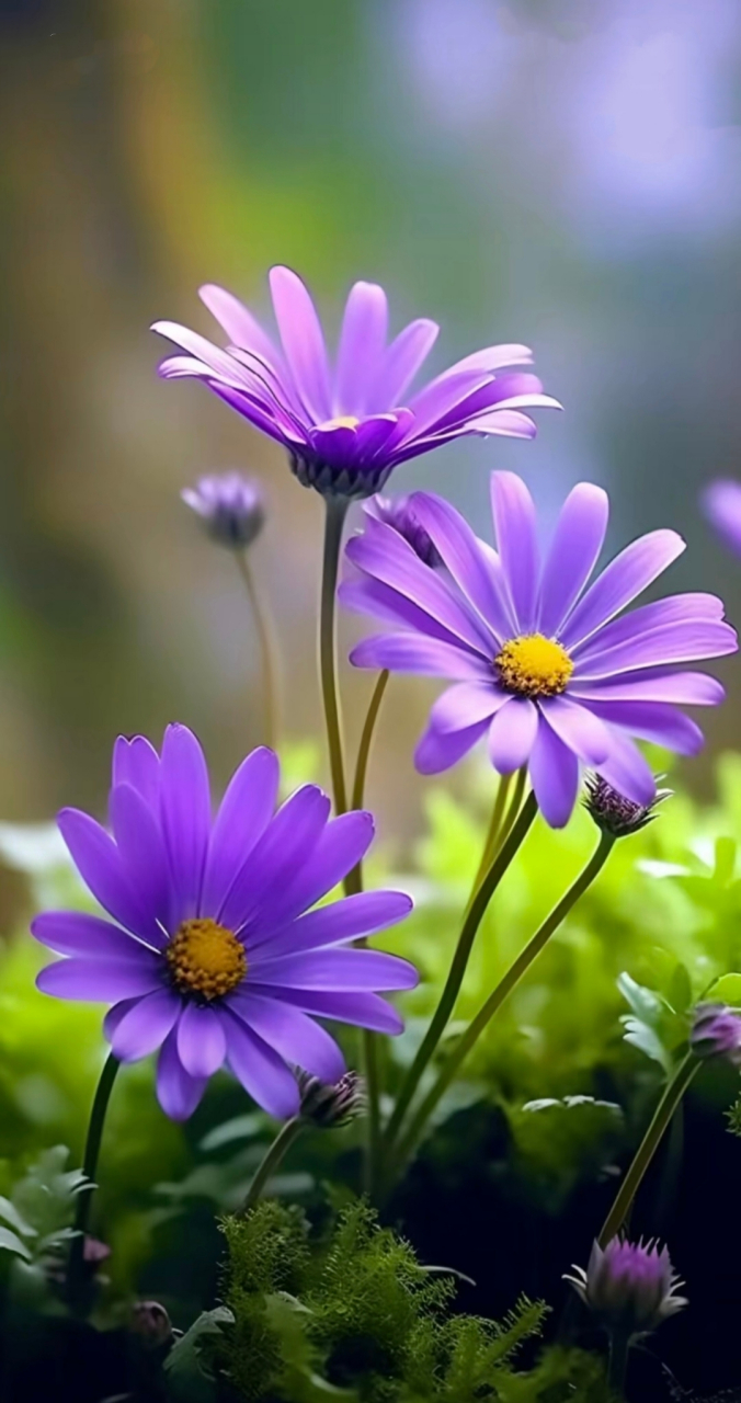 紫色小雏菊,寓意着纯洁与美丽.