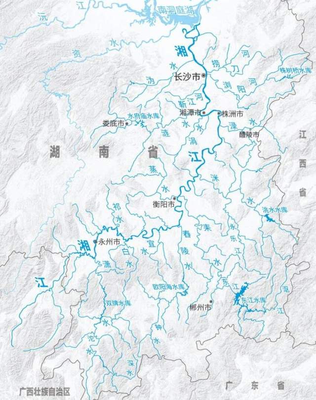 湖南省四大水系图图片