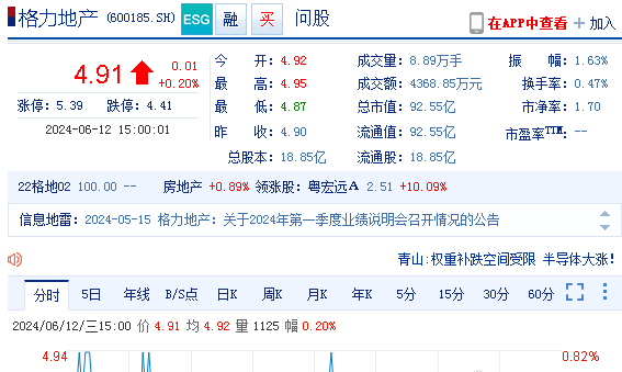 格力地产股票图片