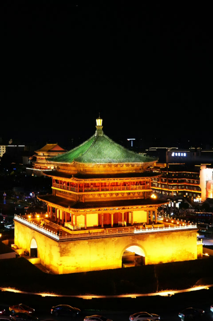 西安钟楼的夜景太美了,看着不想走#动态连更挑战