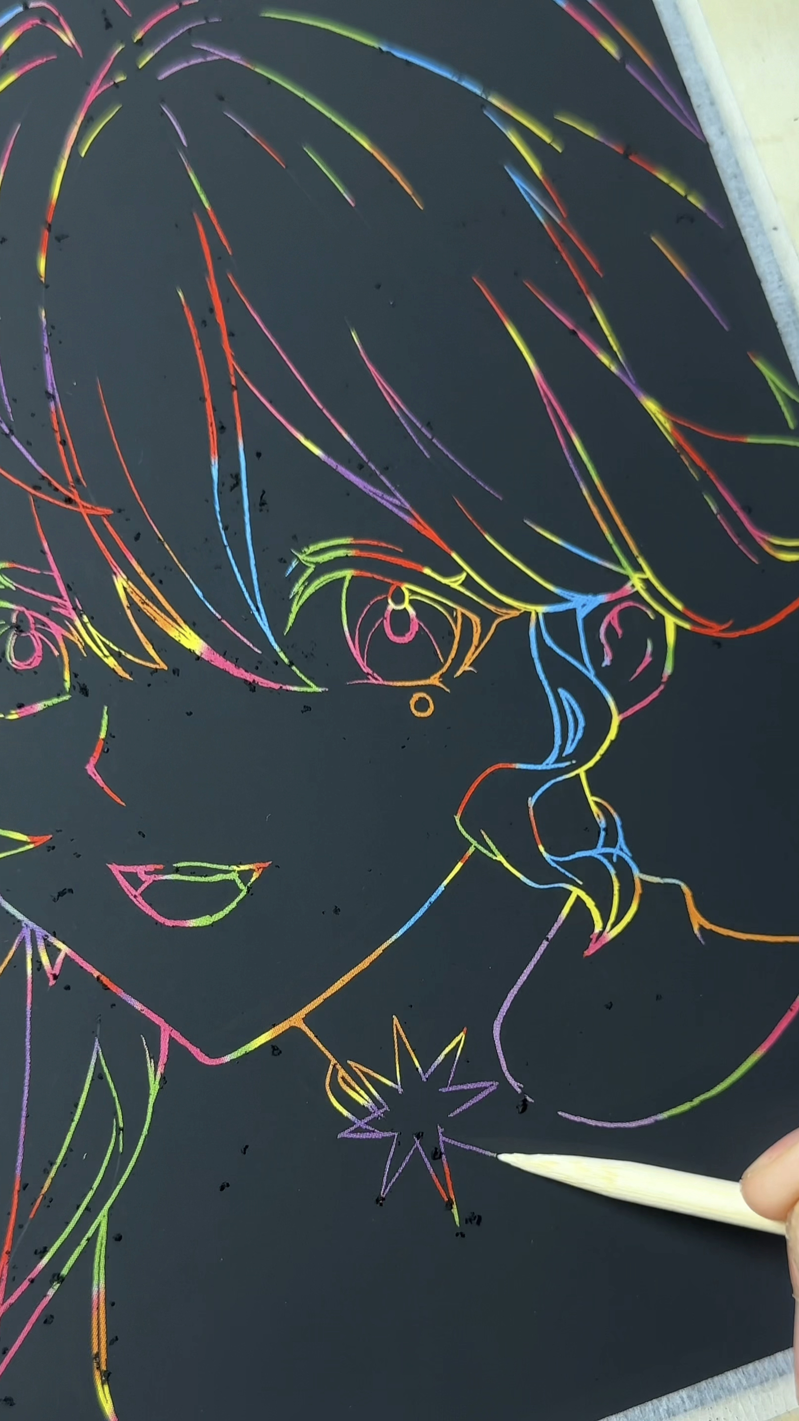 刮画上的知更鸟刮画过程分享