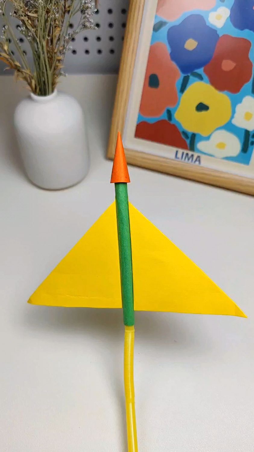 儿童创意手工,吸管发射纸飞机