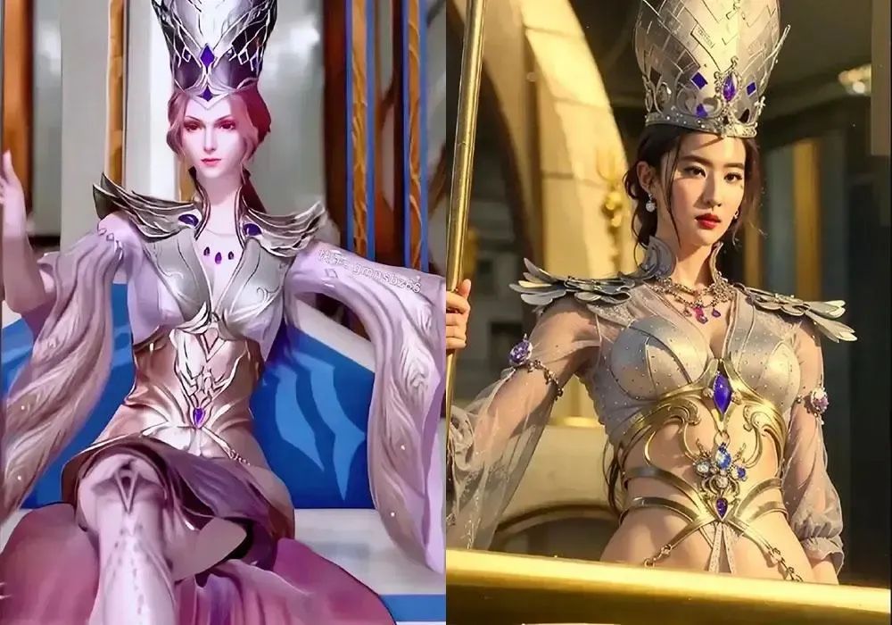 斗罗大陆:李小冉演比比东,金色新造型太贵气,远超朱珠的黑化版