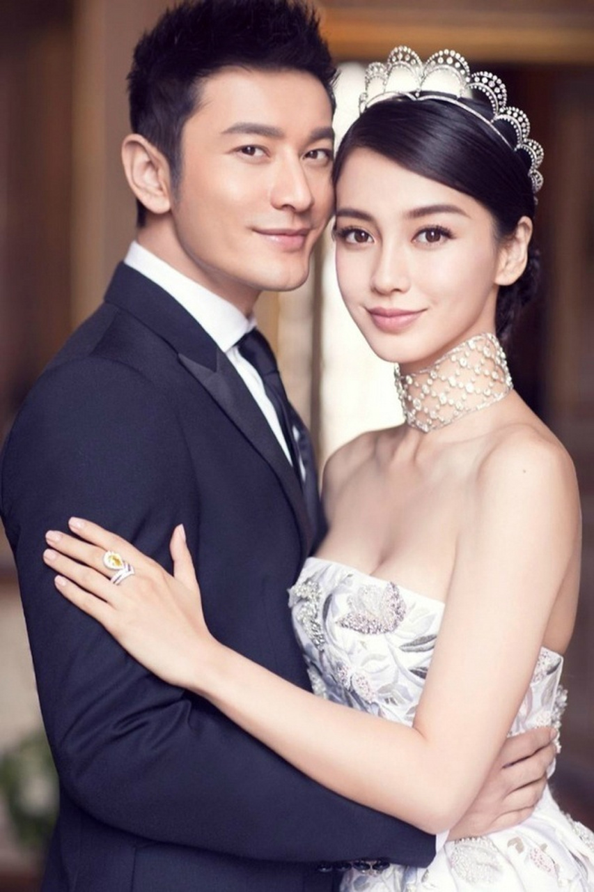 angelababy黄晓明结婚照感受天价婚纱的细节