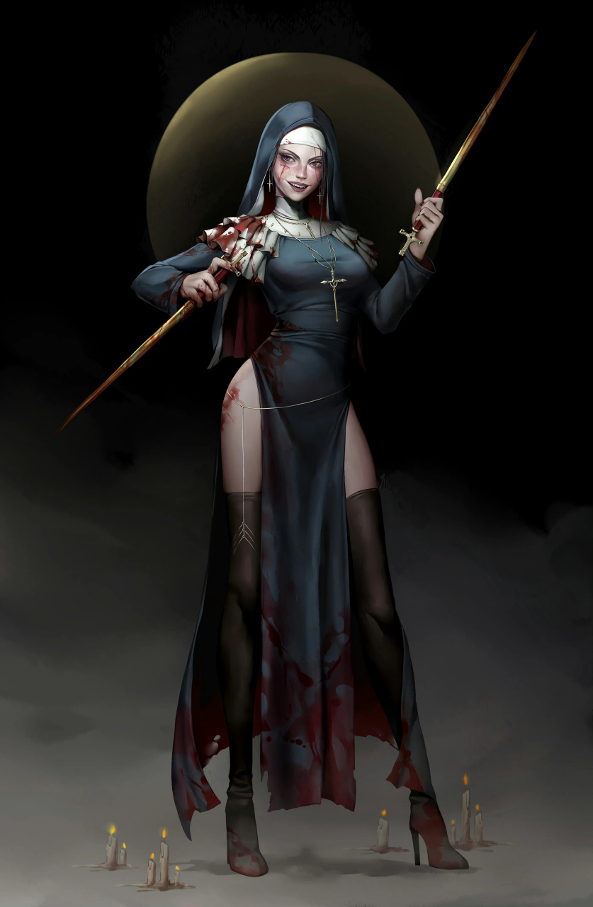 分享一组动漫人物插画作品,修女杀手,画师ming ming john.