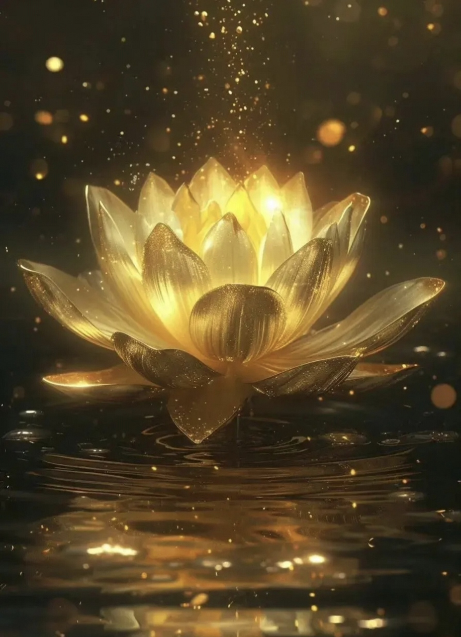 好运金莲,花开富贵,福运相伴,幸运莲花,富贵荣华,吉祥平安.