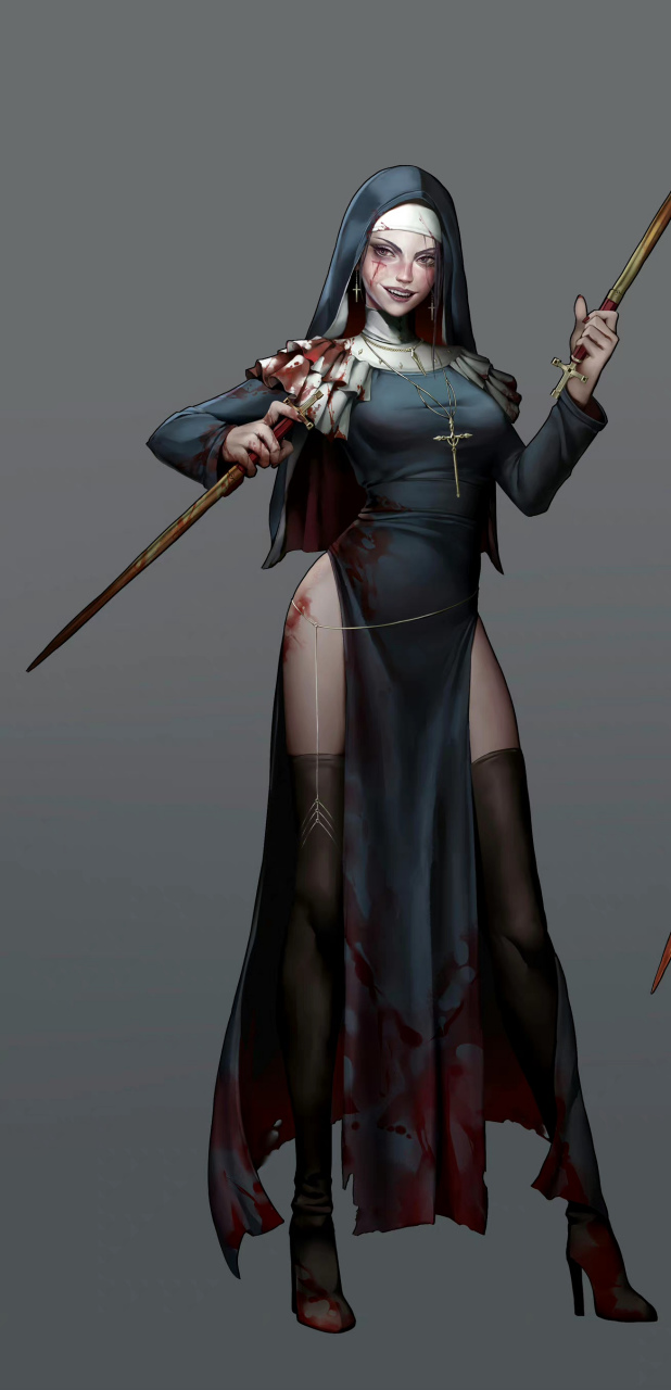 分享一组动漫人物插画作品,修女杀手,画师ming ming john.