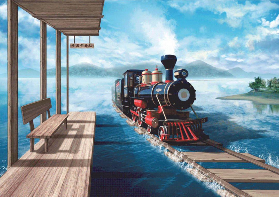 江苏宿迁牛角村乡村度假区观光小火车 在轨道上运行