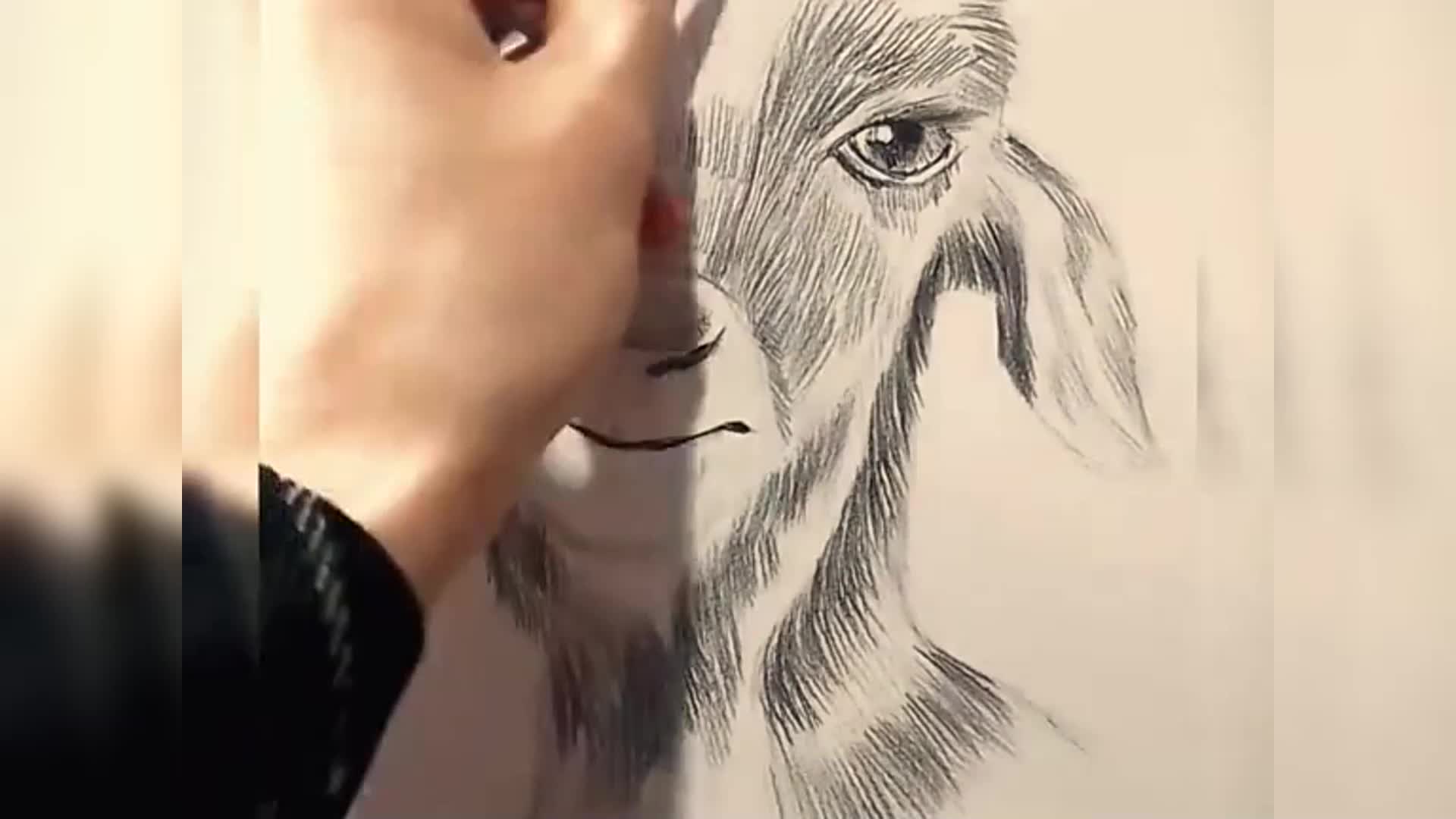 如何画山羊铅笔画