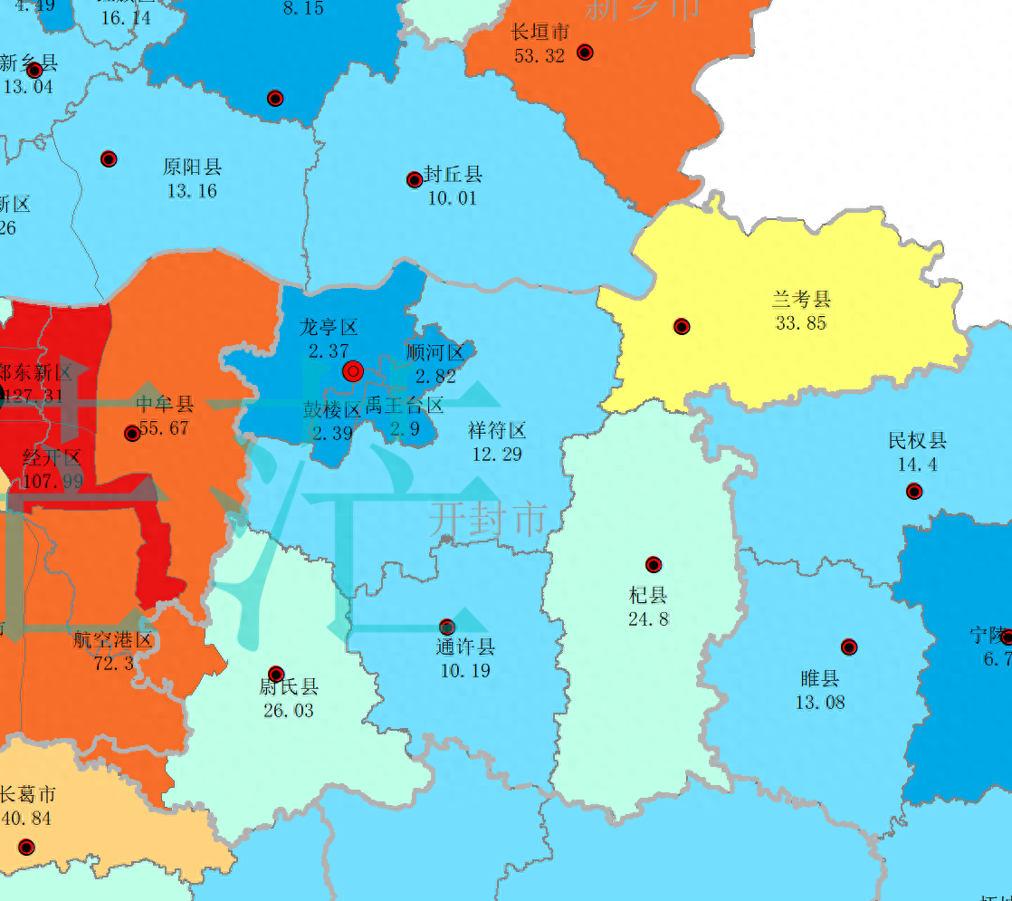 2023年开封市各区县功能区一般公共预算收入,仅有杞县正增长