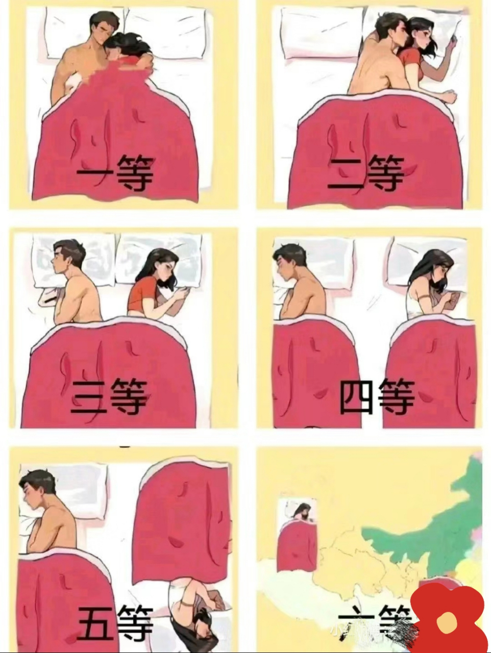 从夫妻睡觉姿势看两人关系.