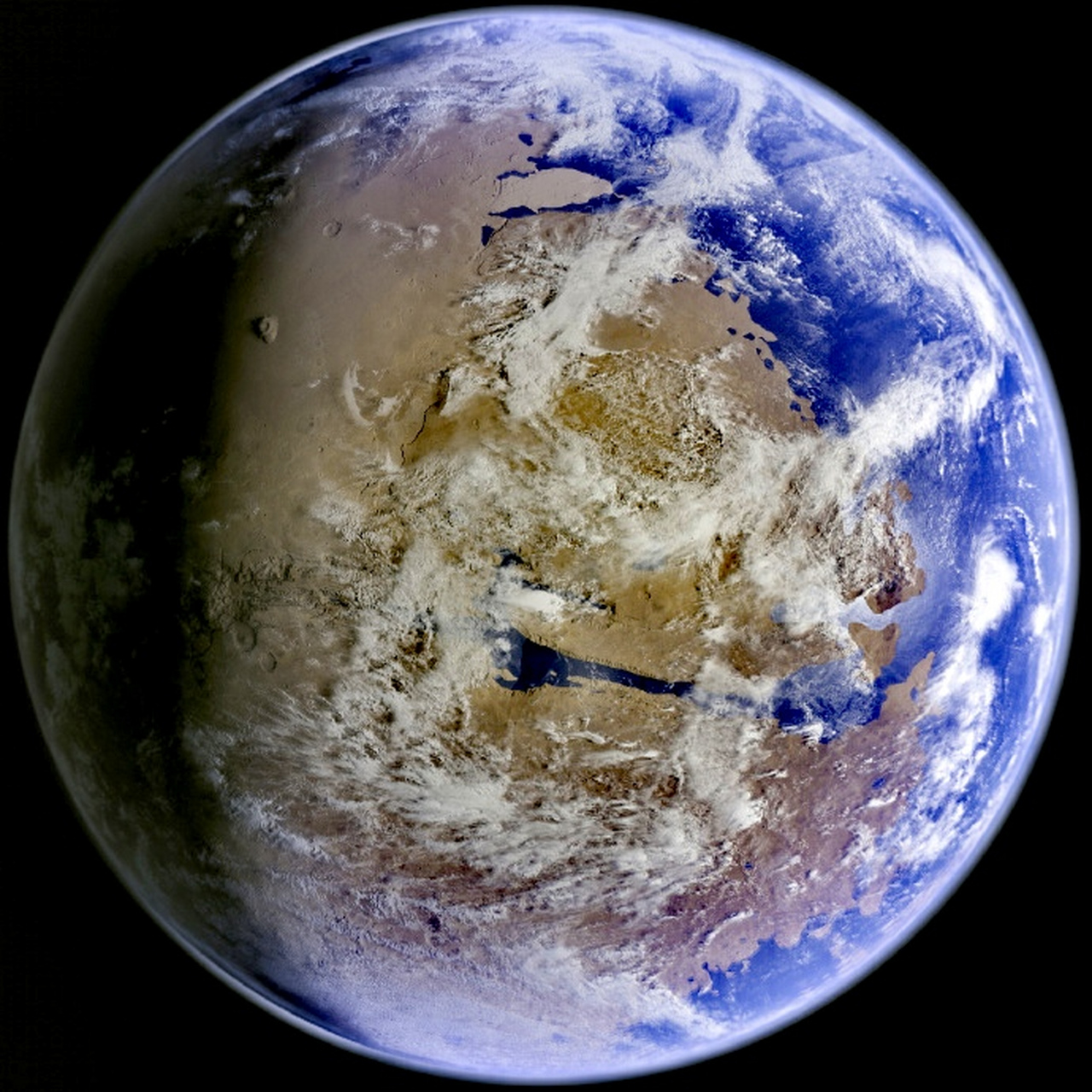 科学家复原的不同时期火星的图片,火星在40亿年前可能和现在的地球一