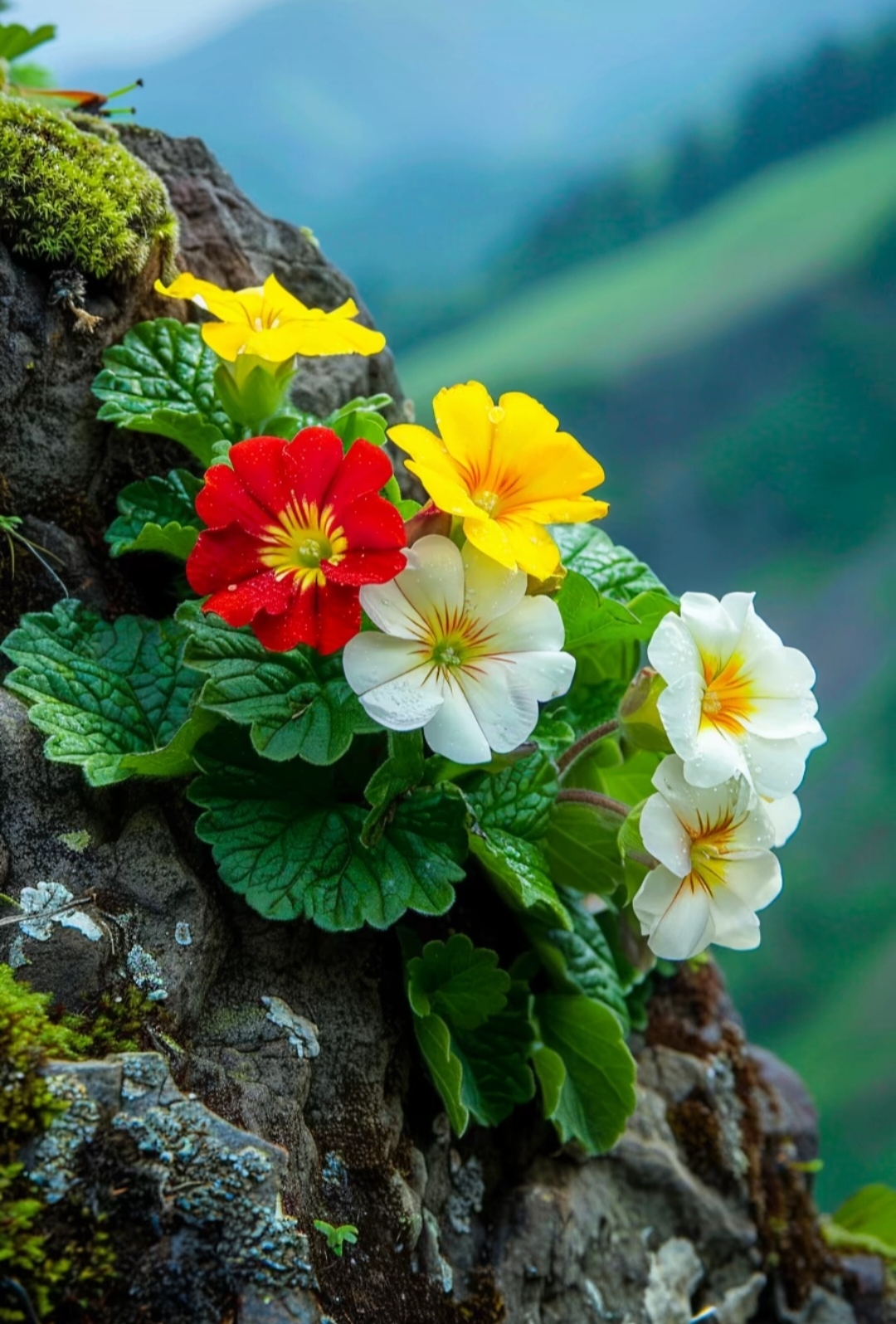 岩石上的花有着顽强的生命力,无畏环境,不惧风雨,是大自然的语言,是