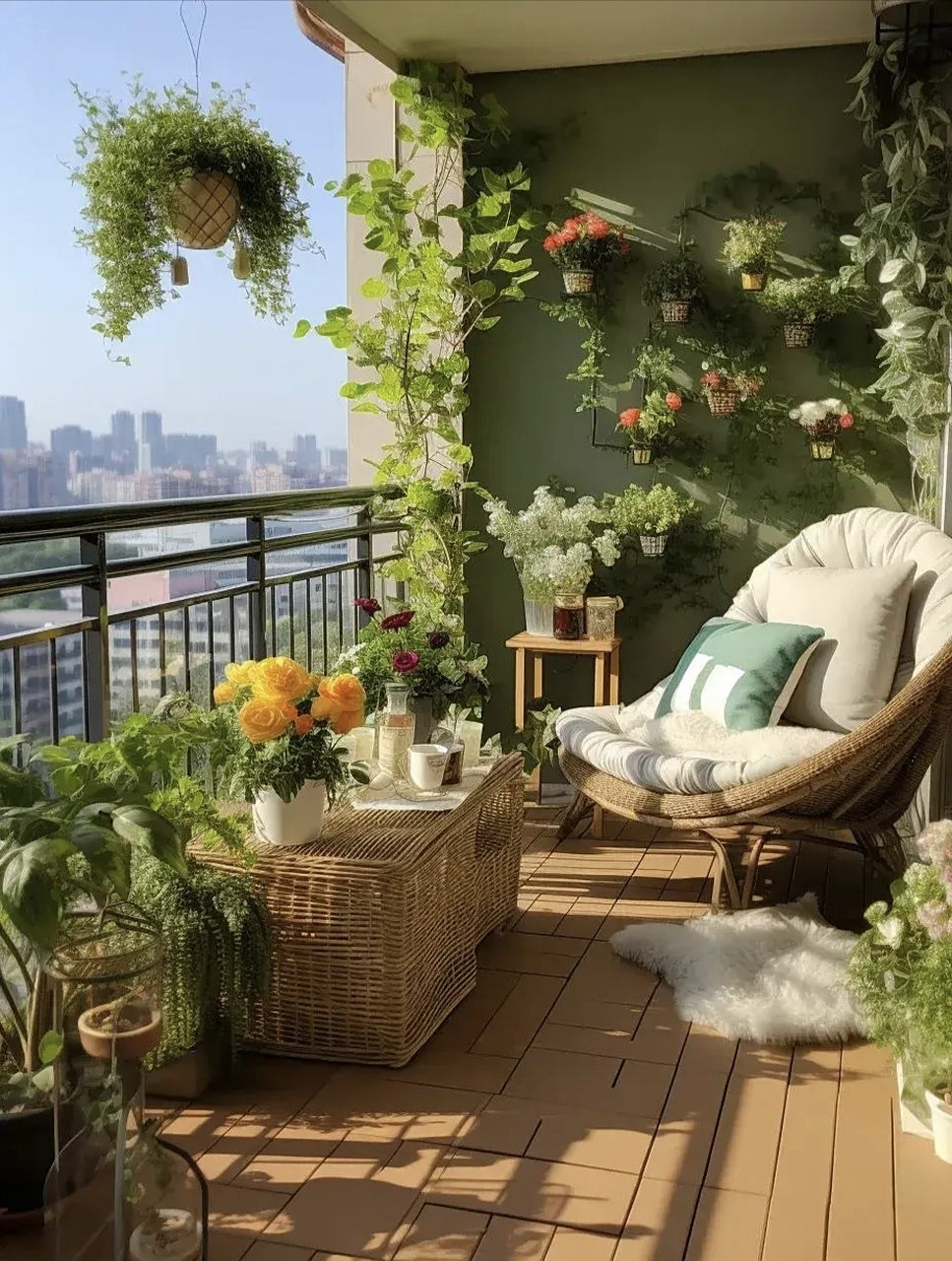 阳台小花园,清新自然的气息弥漫,每一盆绿植都带来一份怡人的舒适.