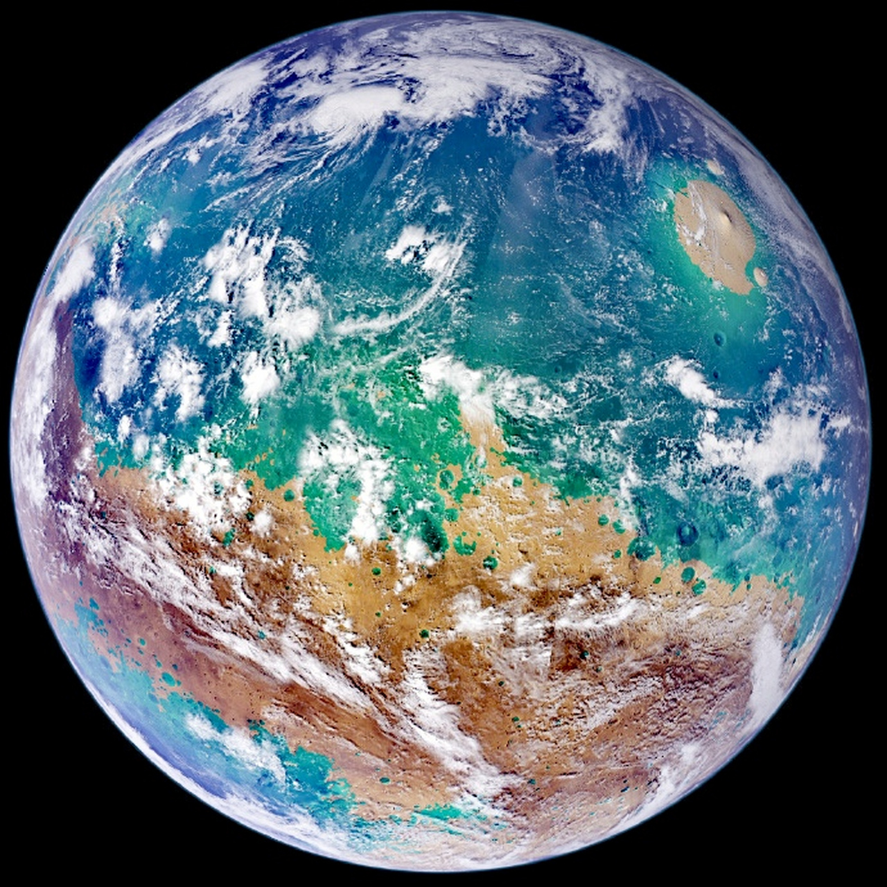 科学家复原的不同时期火星的图片,火星在40亿年前可能和现在的地球一