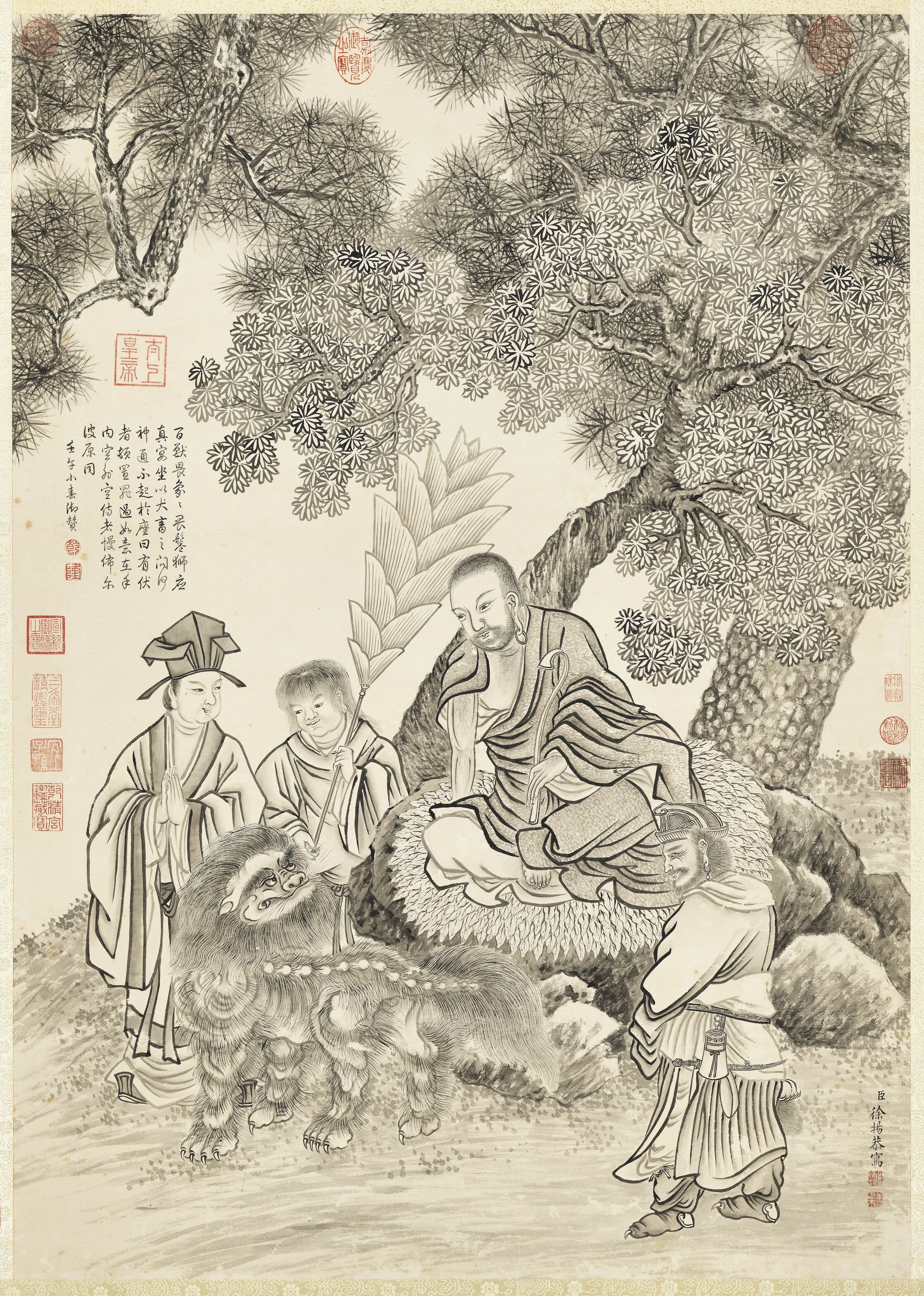 【名家欣赏】应真图是清代徐扬所画.