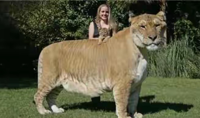 狮虎兽是由雄狮和雌虎杂交产生的后代,由于其父母的基因不同,狮虎 