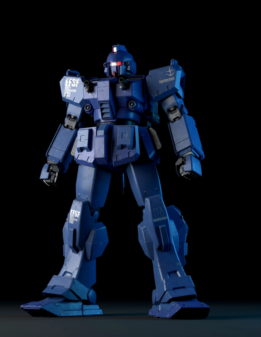 师uki制作的的苍蓝宿命1号机,蓝色命运1号机改装自rx-79[g]陆战型高达