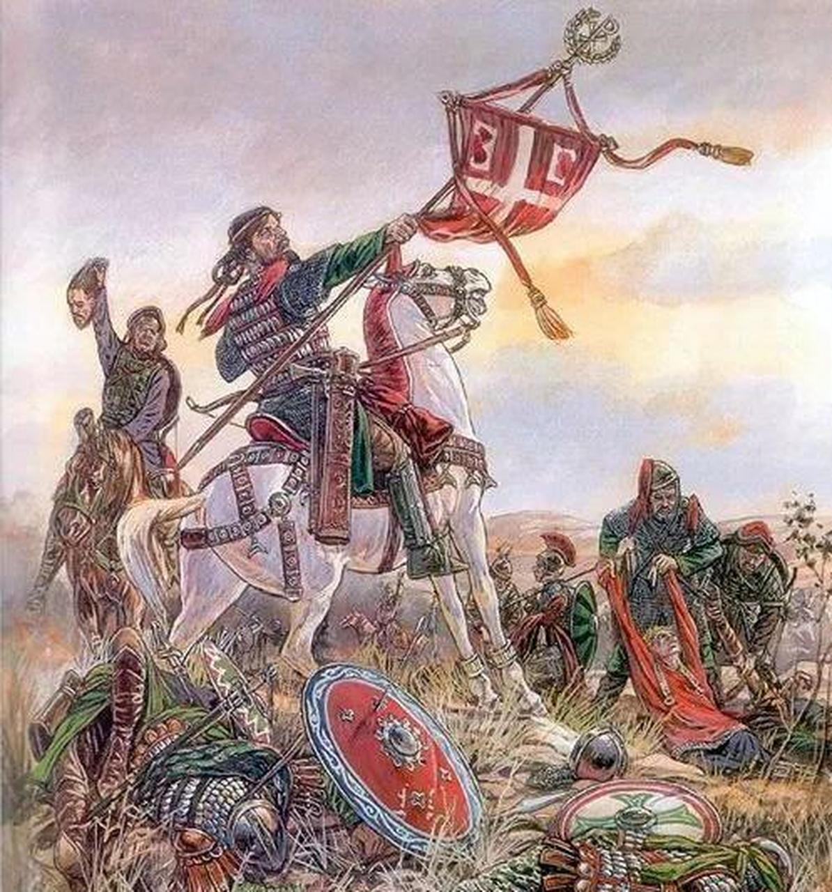 13世纪～14世纪东罗帝国拜占庭军旗手  风起云涌,战火纷飞的时代里