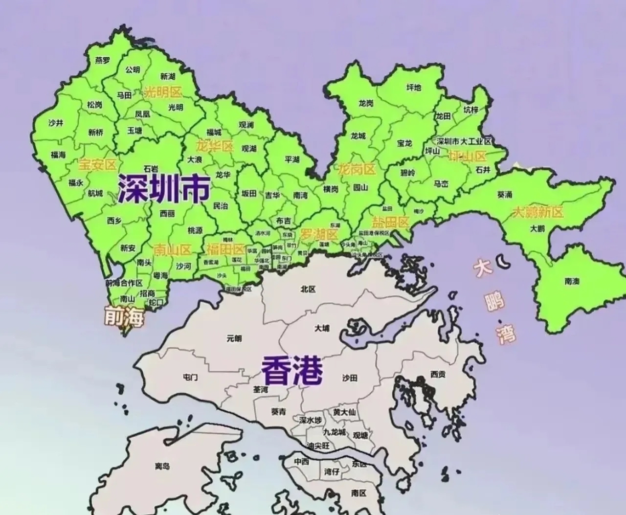 的口岸有几个香港同深圳地图深圳离香港距离地图香港与深圳边界线深圳