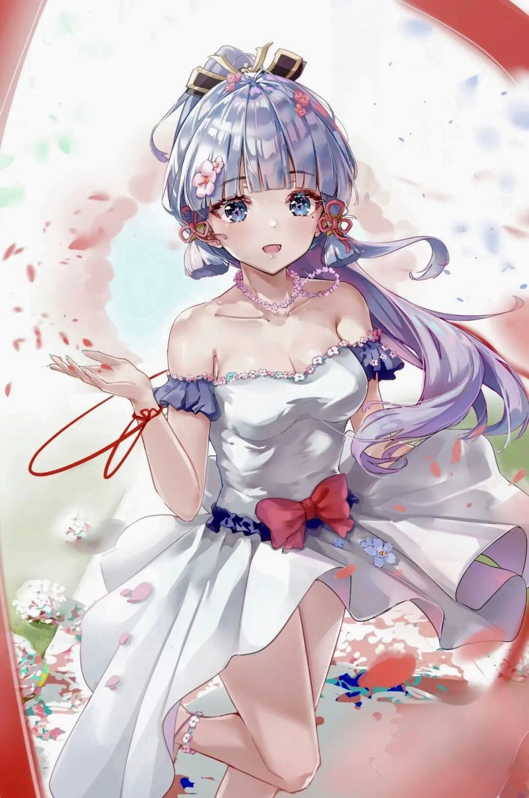 穿白色裙子的神里绫华也太美了吧原神
