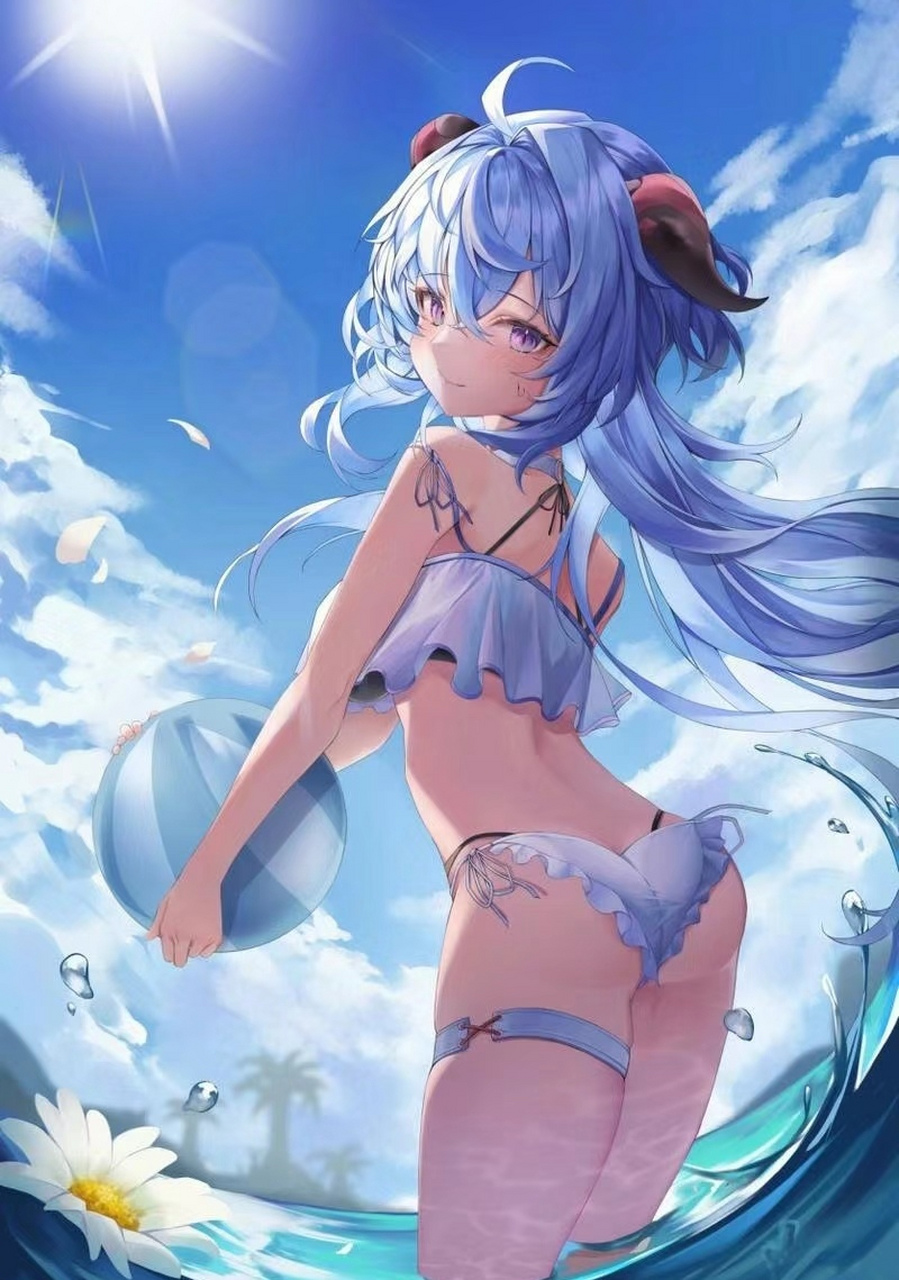 穿泳装的甘雨也太美了吧#原神