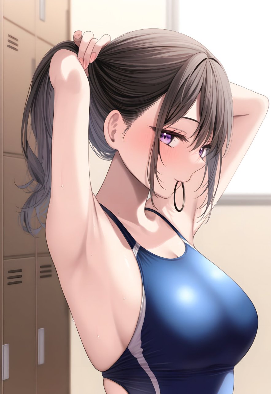 二次元# 穿上竞技泳衣的美少女 twi:ゆきの