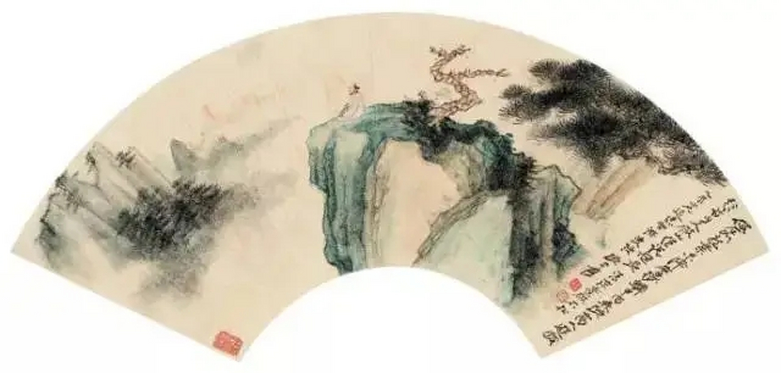 张大千绝品扇面画,古意清幽,美极了!