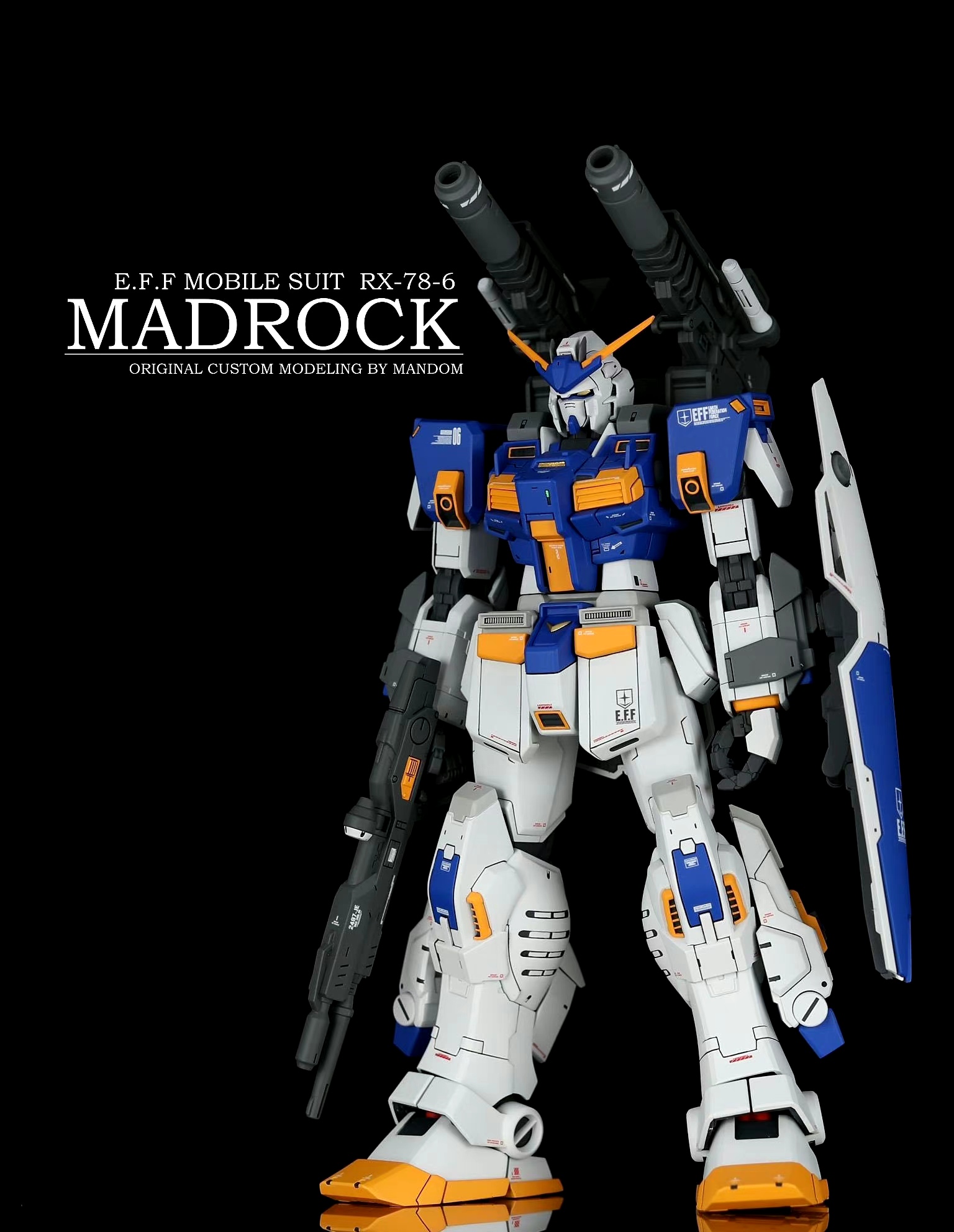 模型欣赏:模型师mandom制作的mg高达6号机泥岩,该机属于rx