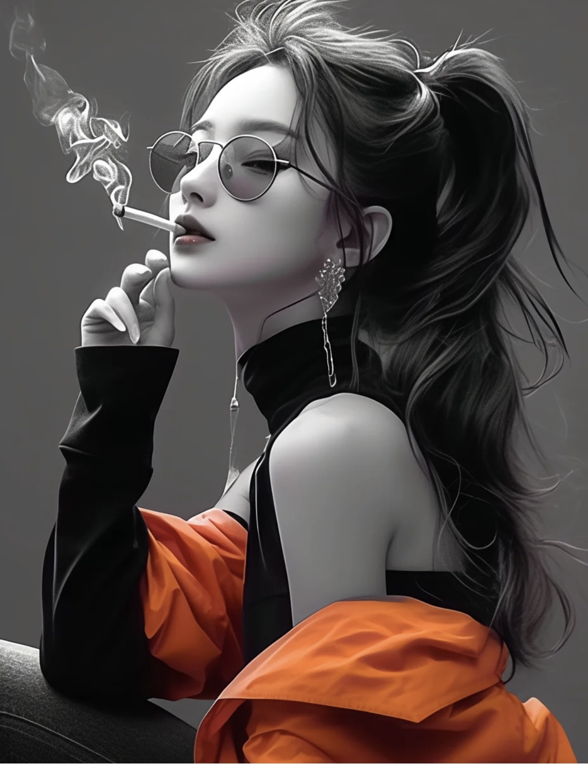 霸气潇洒图片酷酷美女图片叼烟女生头像超拽美女酷酷的图片美女酷图