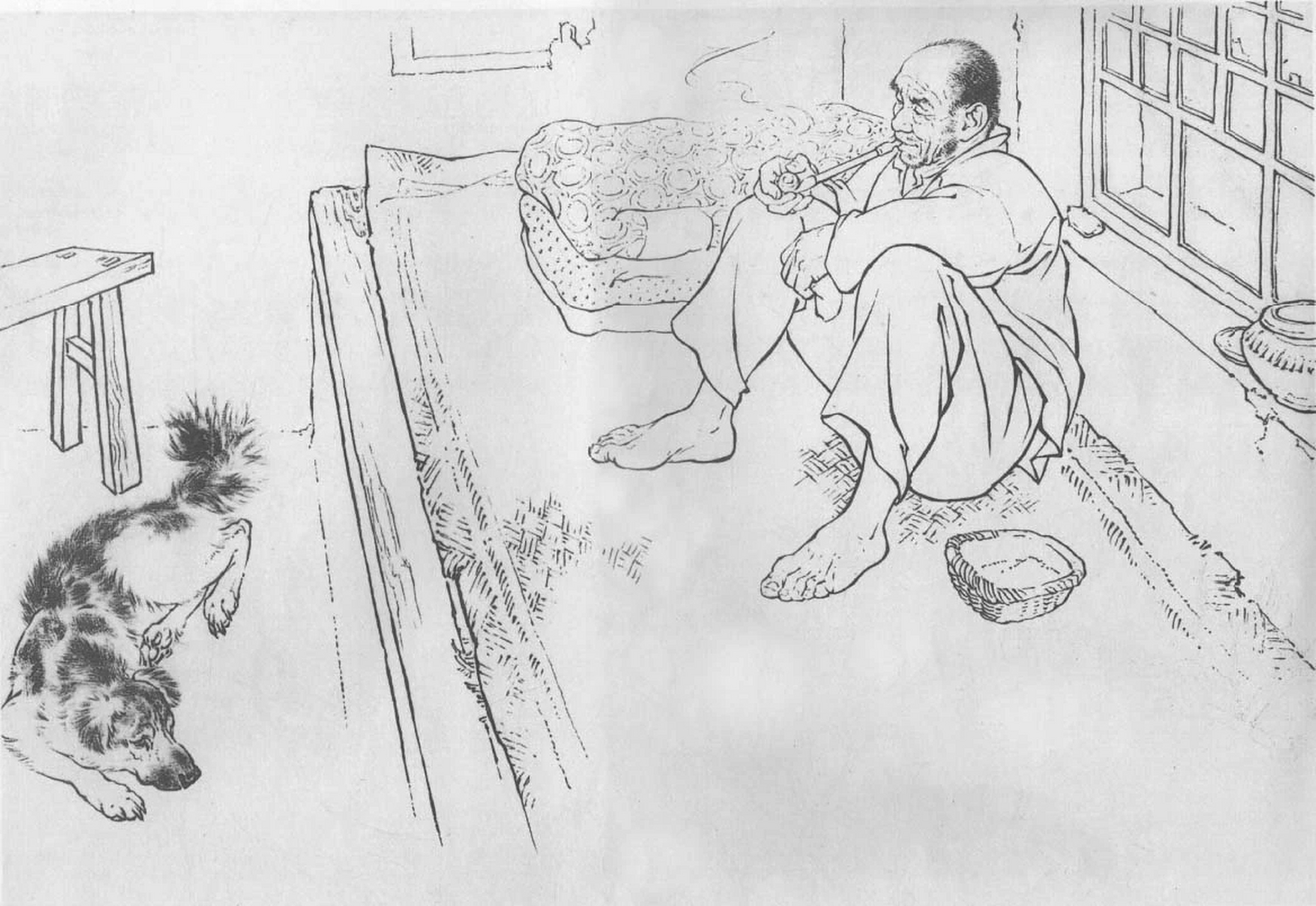 刘继卣人物白描线稿,绝了,线条功夫一流,非范曾之辈可比!