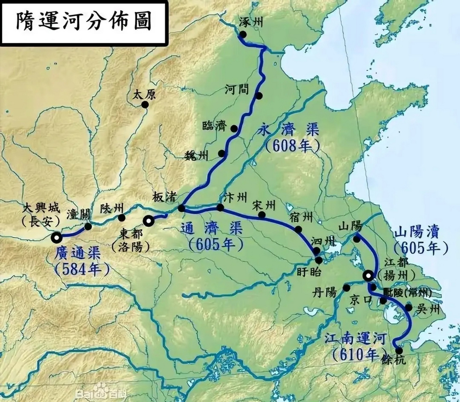 京杭大运河流经地图图片