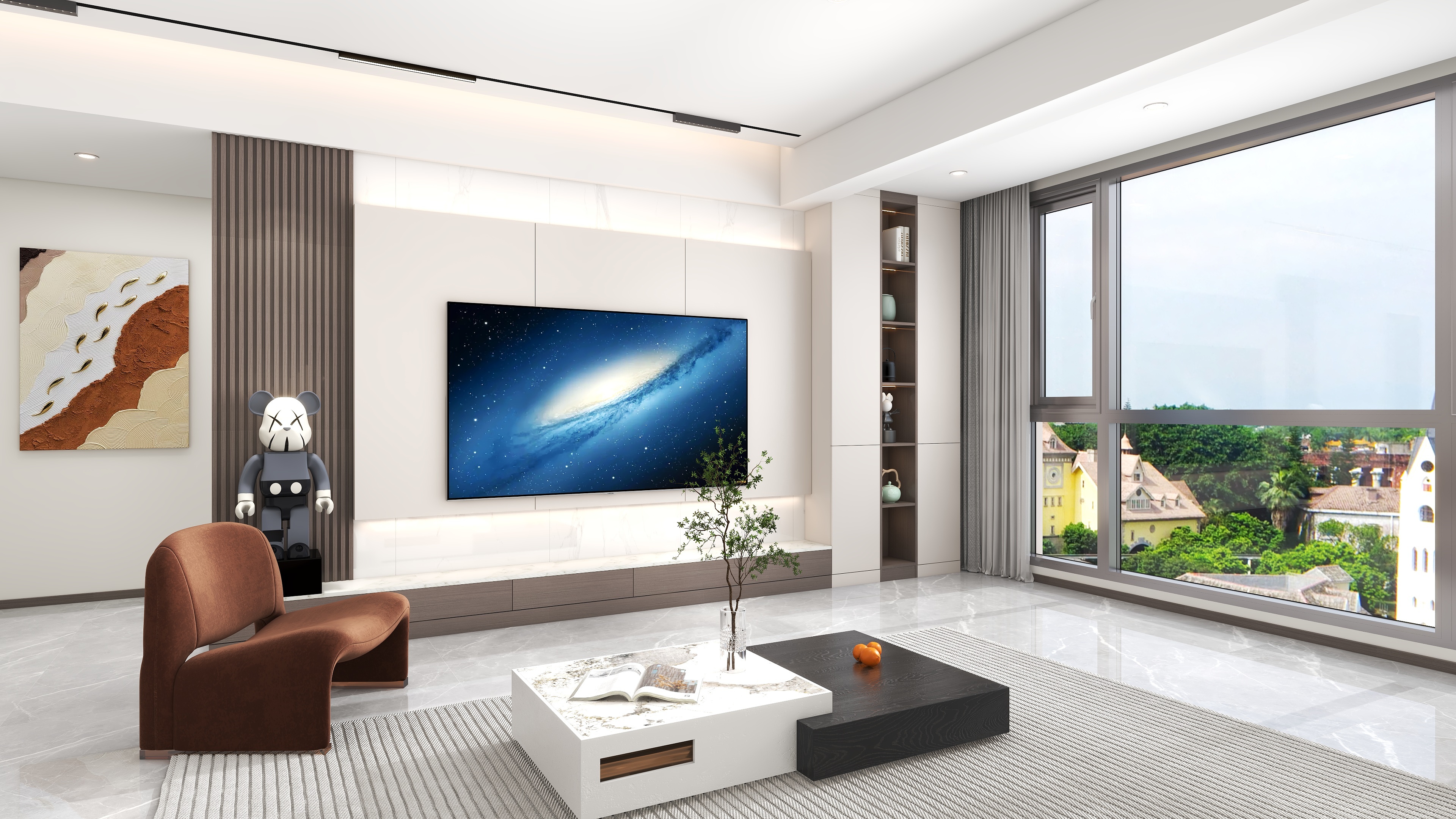 她家130平米,一进客厅就把我迷住,尤其是电视背景墙,太漂亮