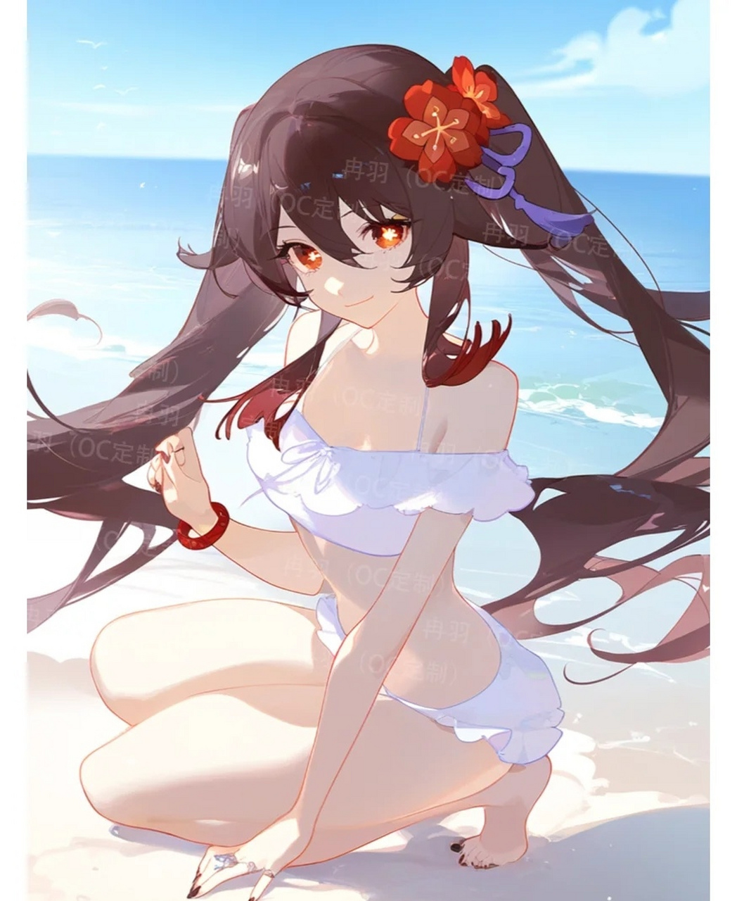 穿泳装的胡桃也太美了吧#原神