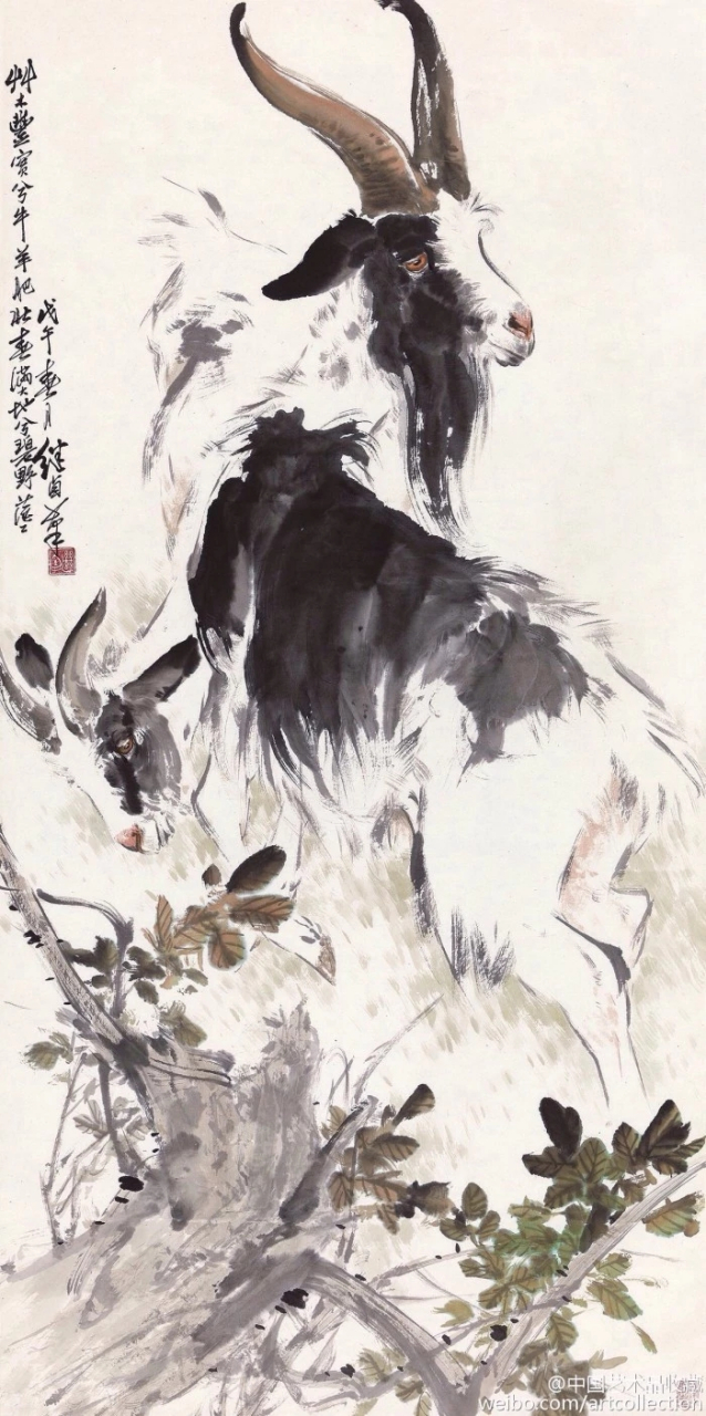 刘继卣画牛与羊,不愧是画动物的大师!画牛不输李可染!