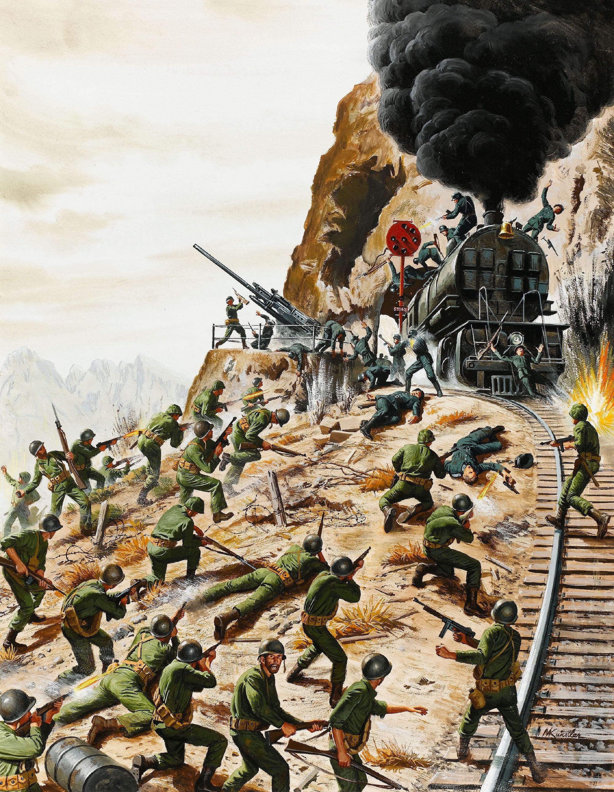 美国著名军事历史画家莫特·金斯特勒绘画作品欣赏,用